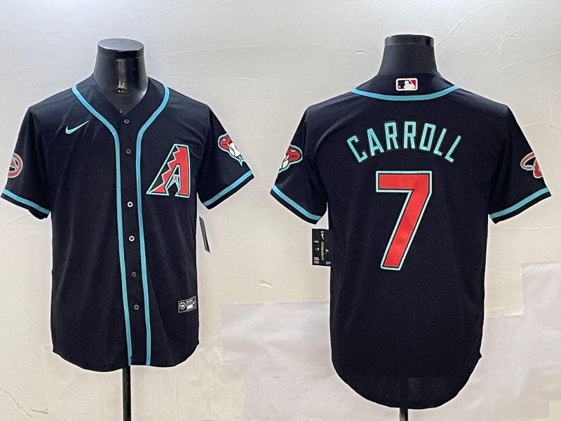 Men Arizona Diamondback #7 Carroll Black Game 2025 Nike MLB Jersey style 1->arizona diamondback->MLB Jersey